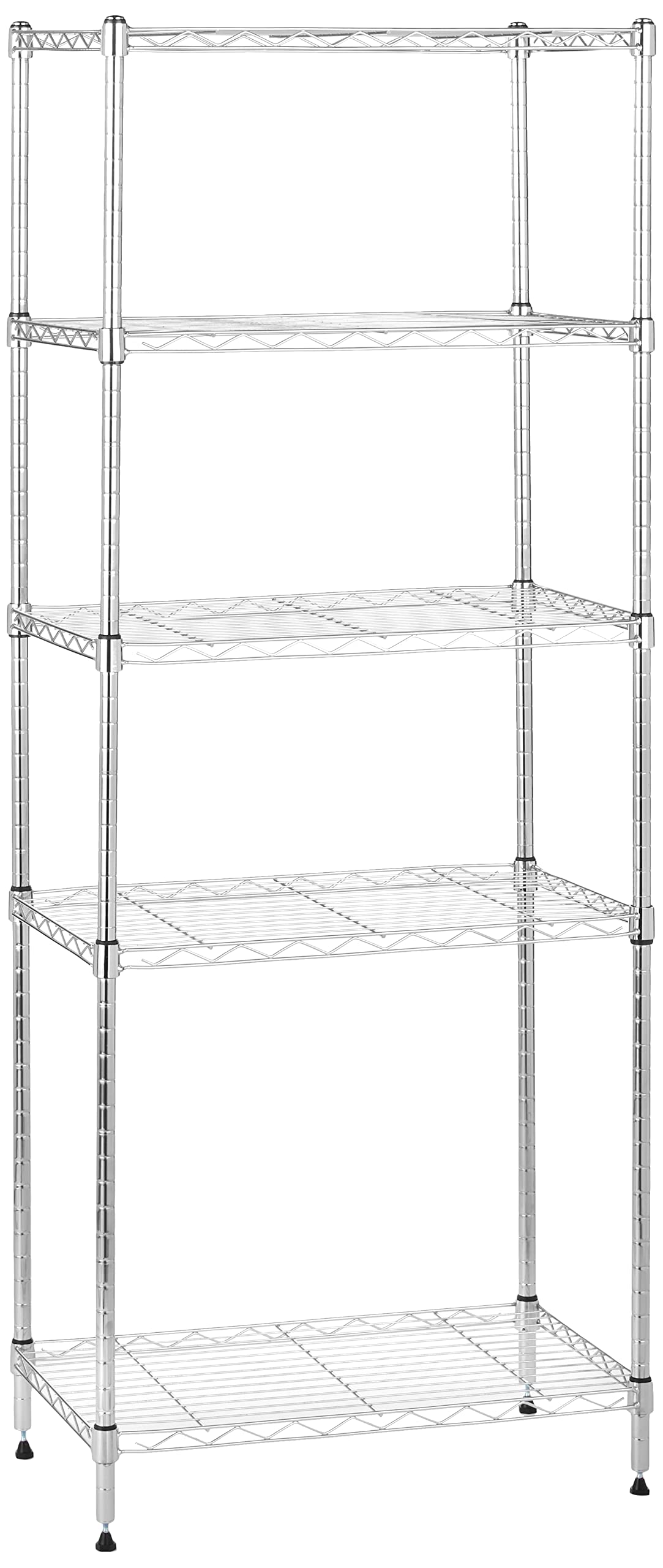 Amazon Basics 3-Shelf Adjustable Heavy Duty Steel Wire Rack Storage Shelving Organizer for Kitchen, Garage, 23.2" L x 13.4" W x 30" H, Black